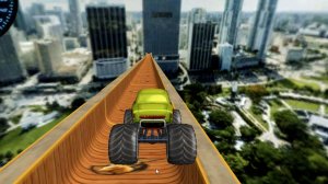 Машинки монстр-траки, гонки с трамплинов красная машина, игра в машинки, монстр траки ездят