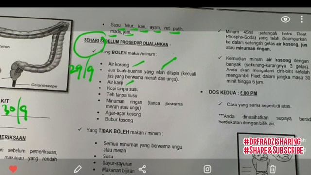 Apa Yang BOLEH Dan TAK BOLEH Makan Sebelum Scope?!! [Bowel Prep For Colonoscopy]
