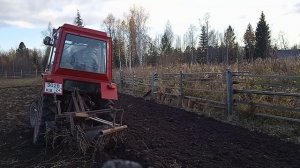 Т 25. осенняя пахота самодельным плугом 3-30.