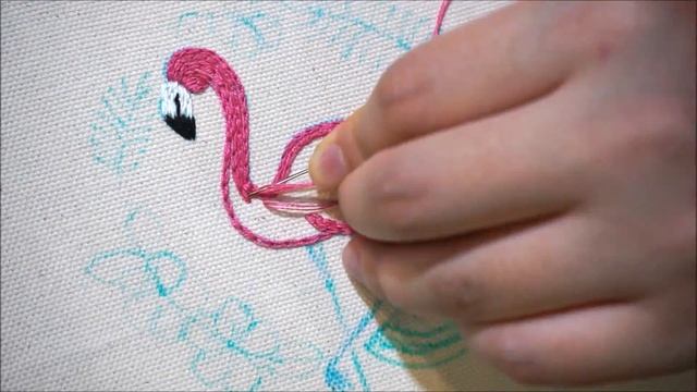 flamingo hand embroidery EP01 needle weaving bar stitch 플라밍고 프랑스자수 смотреть онлайн