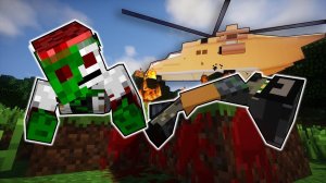 ЗОМБИ СБИЛИ ВЕРТОЛЕТ？？？ ДЕНЬ 24 - ЗОМБИ АПОКАЛИПСИС МАЙНКРАФТ