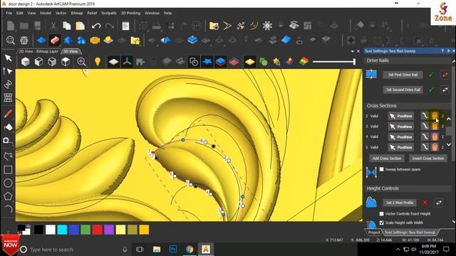 Wooden Door Design | 3D Design in ArtCam 2018 | Part ~ 2 смотреть онлайн