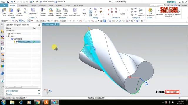 #NX CAM #5Axis Variable Contour смотреть онлайн