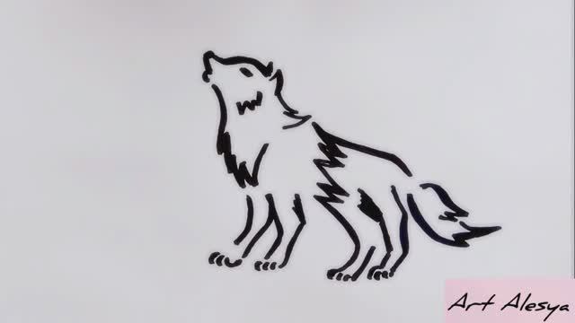 Рисую волка чёрным маркером! смотреть онлайн