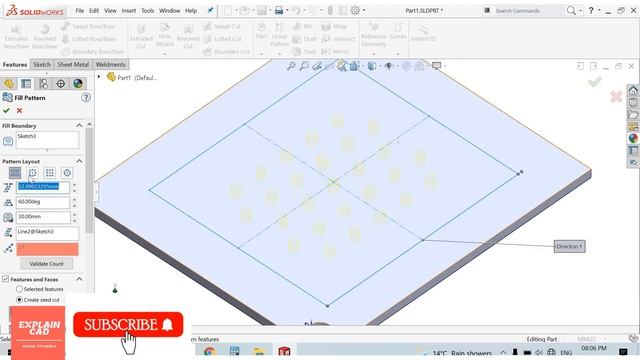 SOLIWORKS TUTORIALS 2022 | FILL PATTERN IN SOLIDWORKS | SOLIDWORKS EDUCATION 2022 | CAD | смотреть онлайн