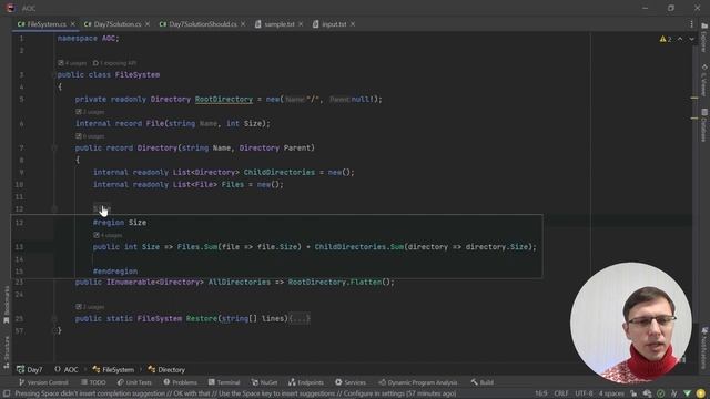 Advent of Code 2022: День 7 — No Space Left On Device, C# смотреть онлайн
