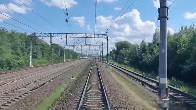 Вид из кабины Ласточки по маршруту Санкт-Петербург - Мга