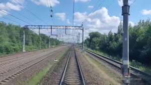 Вид из кабины Ласточки по маршруту Санкт-Петербург - Мга
