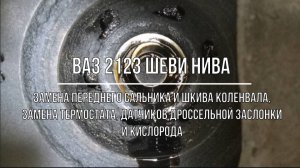 ВАЗ 2123 Chevrolet Niva. Замена переднего сальника шкива коленчатого вала, термостата и датчиков