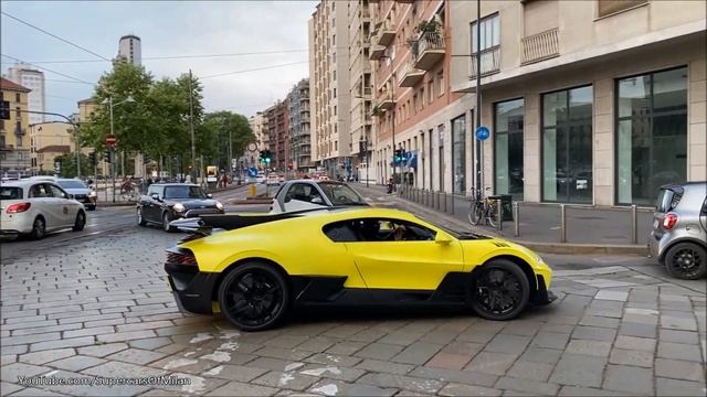 $5.8M Bugatti Divo sound and acceleration in Milan! смотреть онлайн