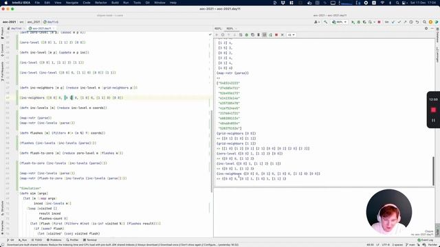 Advent of Code 2021: разбор задачи №11 от Никиты Бурлакова, Clojure смотреть онлайн