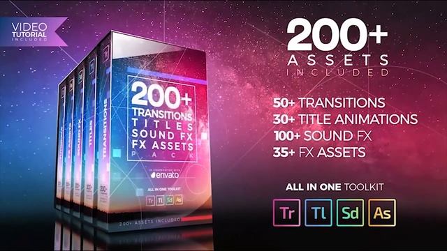 200 Pack Transitions - Titles Animations Sound FX FREE For Premiere Pro