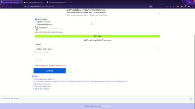 How to Send Airdrop up to 600 addresses per transaction on Binance Smart Chain using MoonDeploy смотреть онлайн