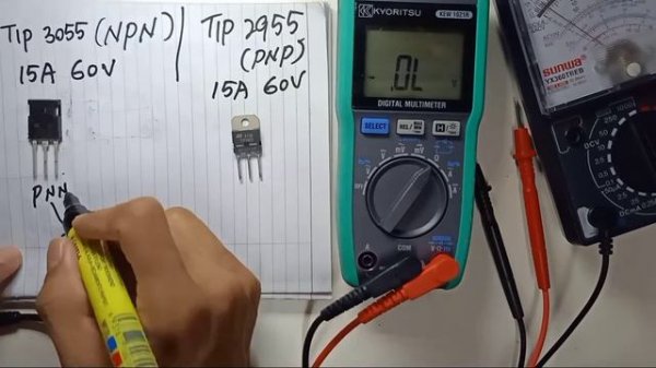 TIP 3055 NPN transistor and TIP 2955 PNP transistor