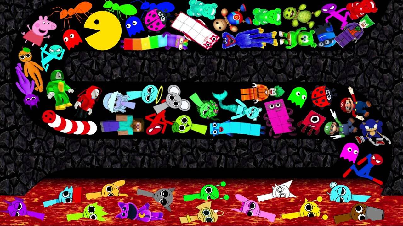 Выживание в лаве. Стикмен, Спрунки, Соника, Пакман, Марио смотреть онлайн