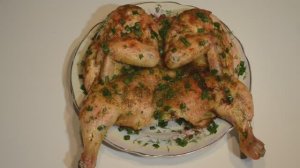 Сочная курица аля-табака(тапака) в духовке. Вкусно и сытно.