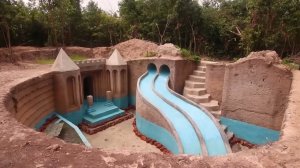 Бассейн, водные горки, аквапарк своими руками, с помощью ручного инструмента.