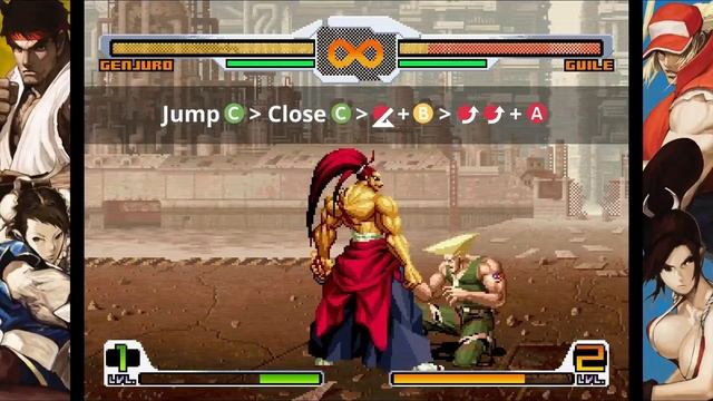 SNK Vs. Capcom: SVC Chaos - Official Genjuro Kibagami Vs. Guile Combo Gameplay Trailer