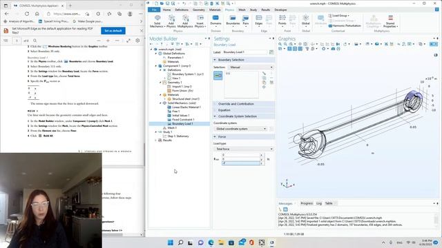 Stresses and Strains in A Wrench COMSOL Tutorial смотреть онлайн