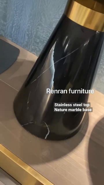 Renran furniture modern stainless steel brass top with natural marble base coffee table side tables смотреть онлайн