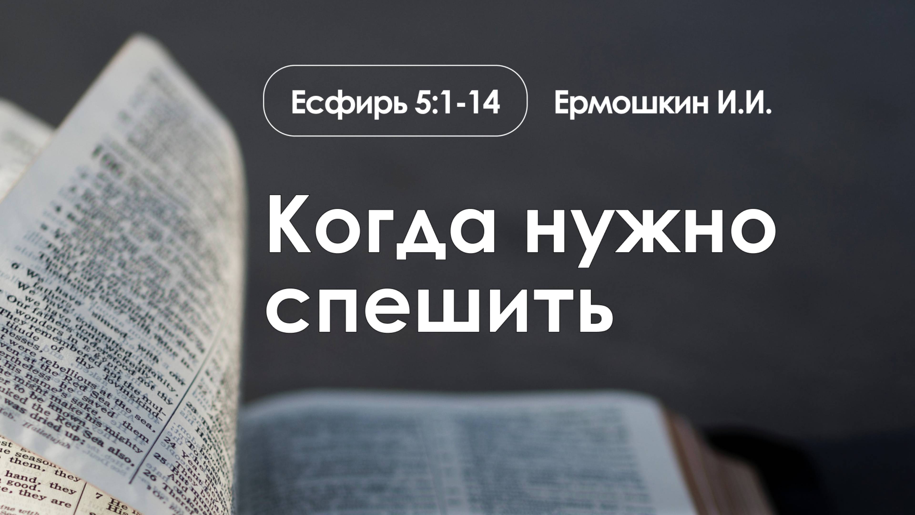 «Когда нужно спешить» | Есфирь 5:1-14 | Ермошкин И.И. смотреть онлайн