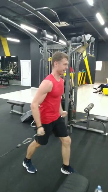 4 Сведение рук на блочном тренажере снизу-вверх