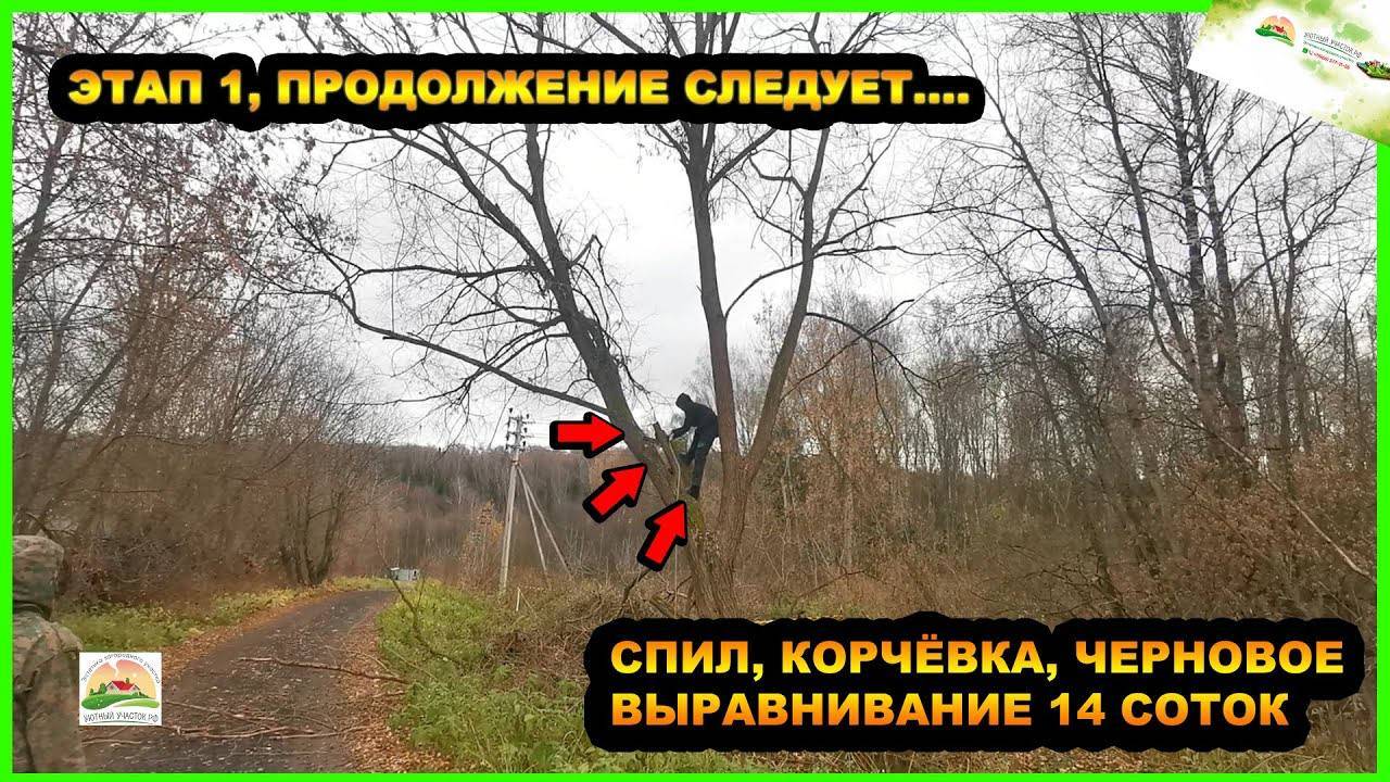СПИЛ, КОРЧЁВКА, ЧЕРНОВОЕ ВЫРАВНИВАНИЕ 14 СОТОК | ЭТАП 1 | ПРОДОЛЖЕНИЕ СЛЕДУЕТ..... смотреть онлайн