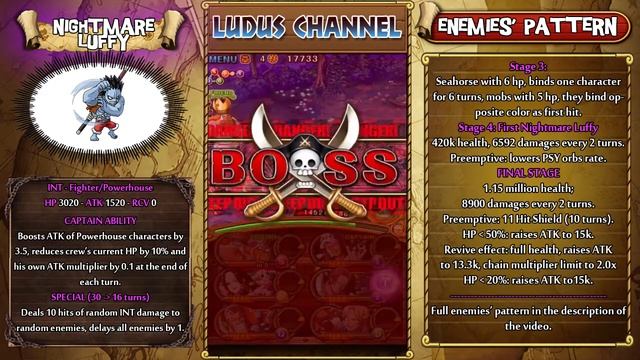 [OPTC Raid] Nightmare Luffy - 40 stamina - team Law int + Neptune F2P смотреть онлайн