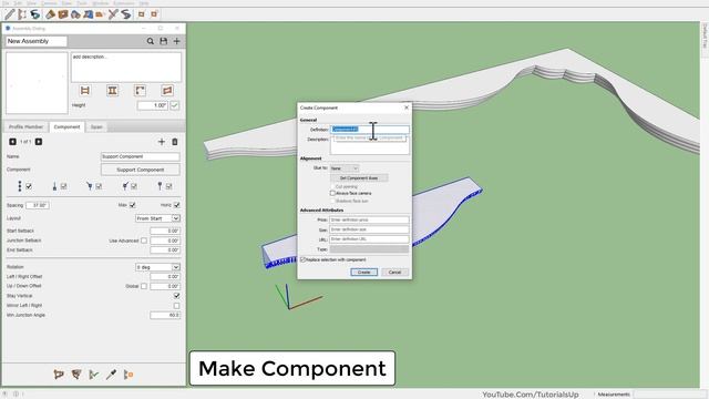 Modeling cornice molding in SketchUp смотреть онлайн