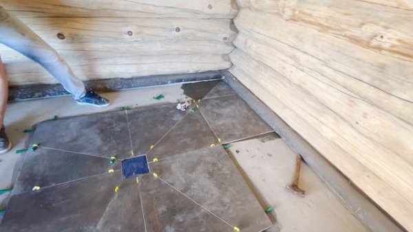 Плитка для трапа душа  конвертом,  укладка плитки к трапу, конверт, разуклонка .