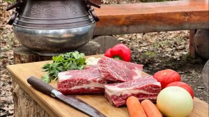 Говядина тушеная с овощами в АФГАНСКОМ ГОРШКЕ от друга Саши Незабываемый вкус на ПРИРОДЕ ❤️ЭЛИНA