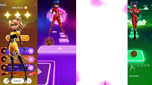 Chloe Bourgeois vs Lady Bug and Super Cat vs Kagami Tsurugi Tiles Hop EDM Rush смотреть онлайн