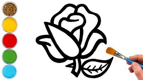 Учимся рисовать и раскрашивать. Роза и картина с птицами смотреть онлайн