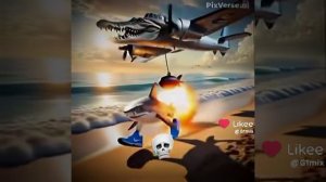 акула в кроссовках против крокодила самолёта