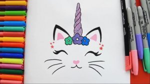 Как нарисовать КОТИКОРНА  - кота Единорога