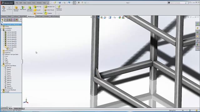SOLIDWORKS Weldments - Corners Gussets and Bounding Box смотреть онлайн