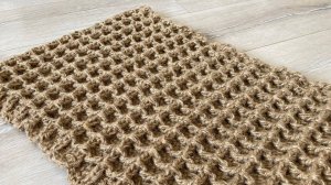 Ковер из джута с плотным красивым узором "Вафля". Бесплатный мастер-класс