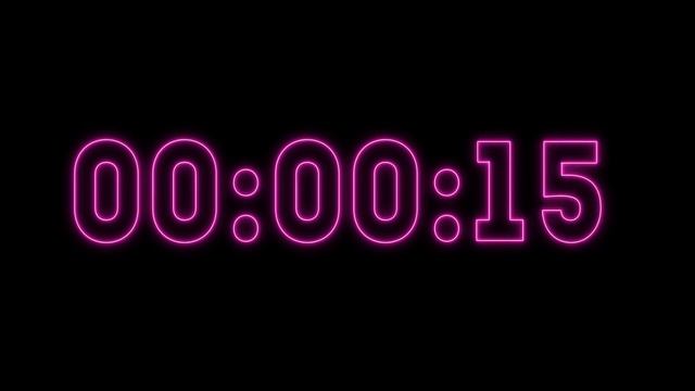 Violet Neon Timer 45 Seconds (countdown)