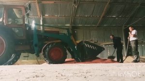 Трактор Т150К с СЗС 2.1, МТЗ 1221 на посевной, МТЗ 82 с Куном на погрузке, два брата и две лопаты