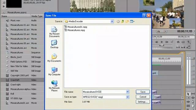 Exporting The Sequence In Adobe Premiere Pro 2.0 - To A MPEG2 SVCD Movie File.mov
