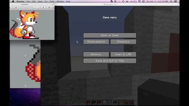 Minecraft Tails the Fox Pixel Art смотреть онлайн