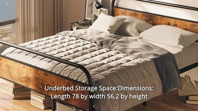 IRONCK Full Size Bed Frame with Headboard Review смотреть онлайн