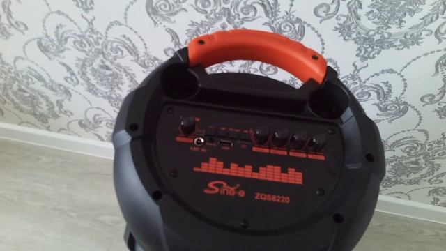 Колонка с микрофоном ZQS8220 большая портативная смотреть онлайн