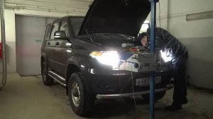 Новый Уаз Патриот. Супер яркие светодиодные лампы, настройка фар. Сравнение с штатными галогенными.