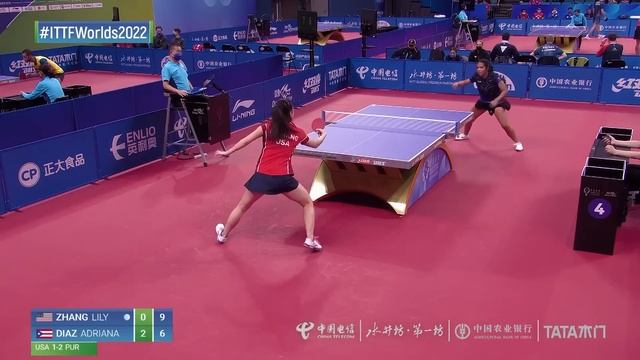 Highlights | Lily Zhang (USA) Vs Adriana Diaz (PUR) | WT Grps | #ITTFWorlds2022