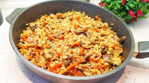 Постный ПЛОВ с Грибами в сковороде!