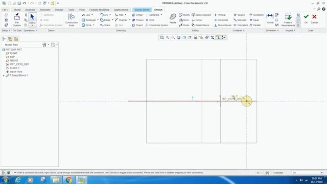 SWEPT BLEND - PTC CREO 2.0 смотреть онлайн