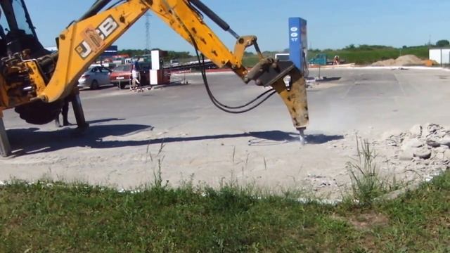 Бетонная плита против экскаватора JCB с гидромолотом - steh39.ru смотреть онлайн