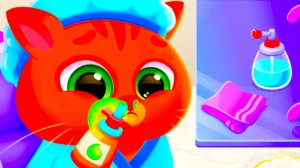 Лечим Котика Бубу от Насморка, купаем, кормим, играем / Игровой развивающий мультфильм для детей