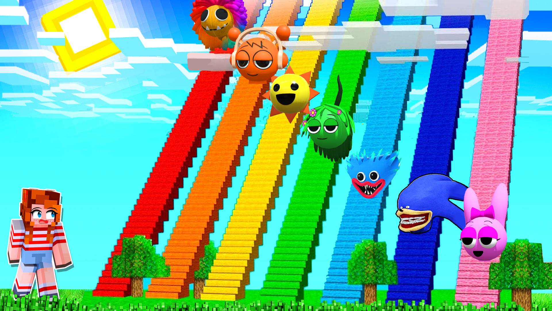 ВЫБЕРИ ЛЕСТНИЦУ СПРУНКИ ИЛИ ПОППИ ПЛЕЙТАЙМ ЧТОБЫ ВЫЖИТЬ в МАЙНКРАФТ смотреть онлайн